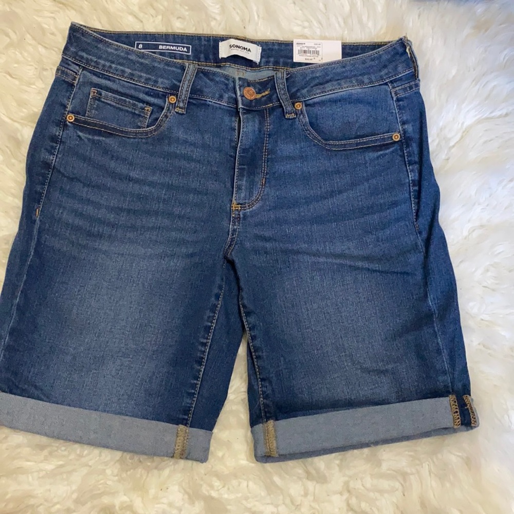 ✨Never worn✨SONOMA blue jean Bermuda shorts